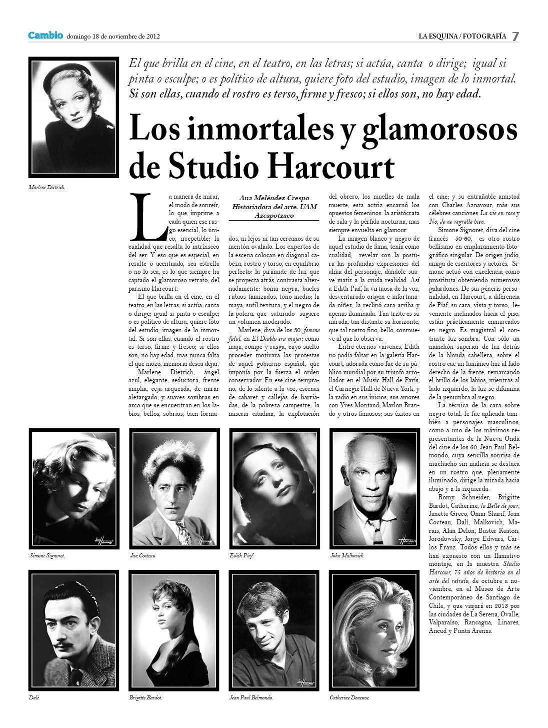 Los inmortales y glamorosos de Studio Harcourt